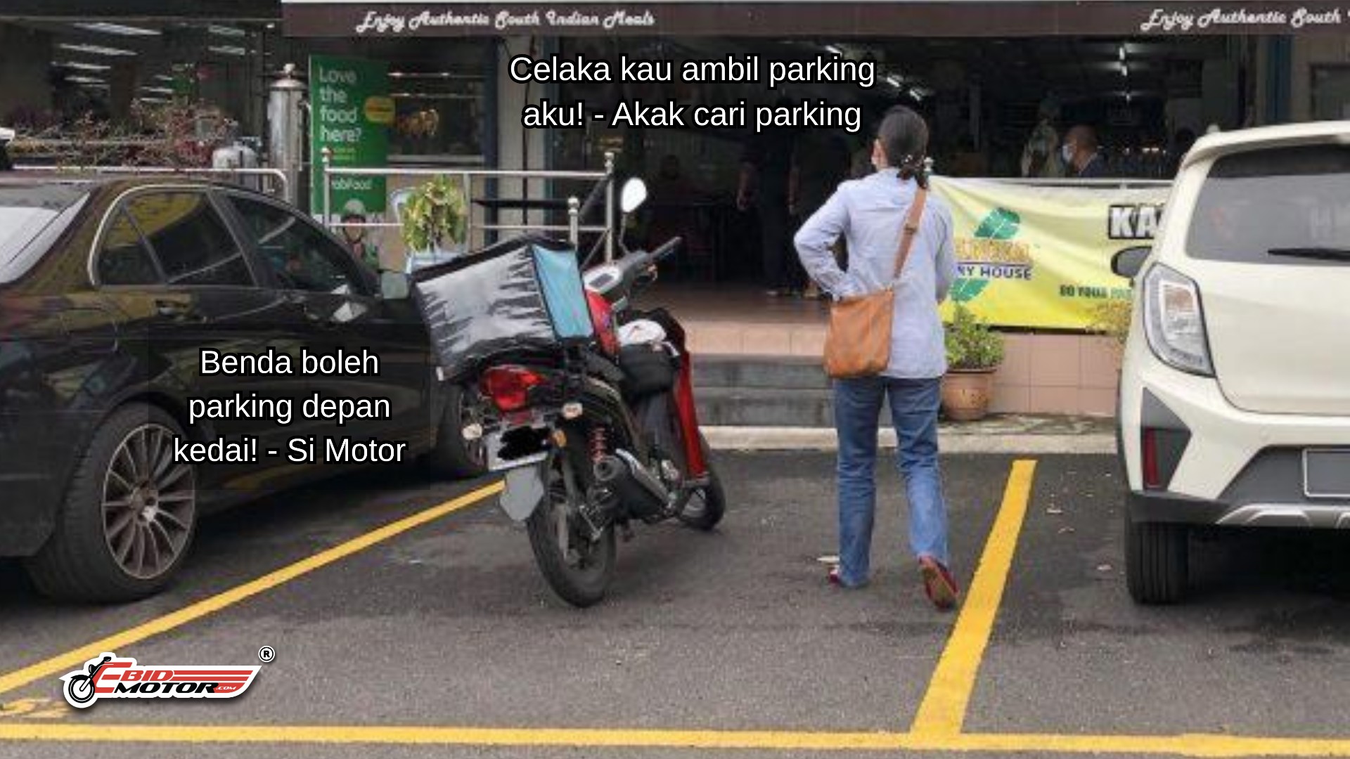 Parking Motor Kat Tempat Kereta - Parking Tak Cukup atau Asal Boleh?